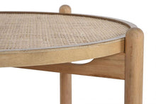 Charger l&#39;image dans la galerie, COFFEE TABLE PAULOWNIA RATTAN 66X66X45 NATURAL