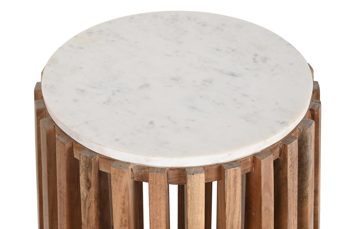 AUXILIARY TABLE MARBLE MANGO 47X47X58 WHITE