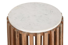 Load image into Gallery viewer, AUXILIARY TABLE MARBLE MANGO 47X47X58 WHITE