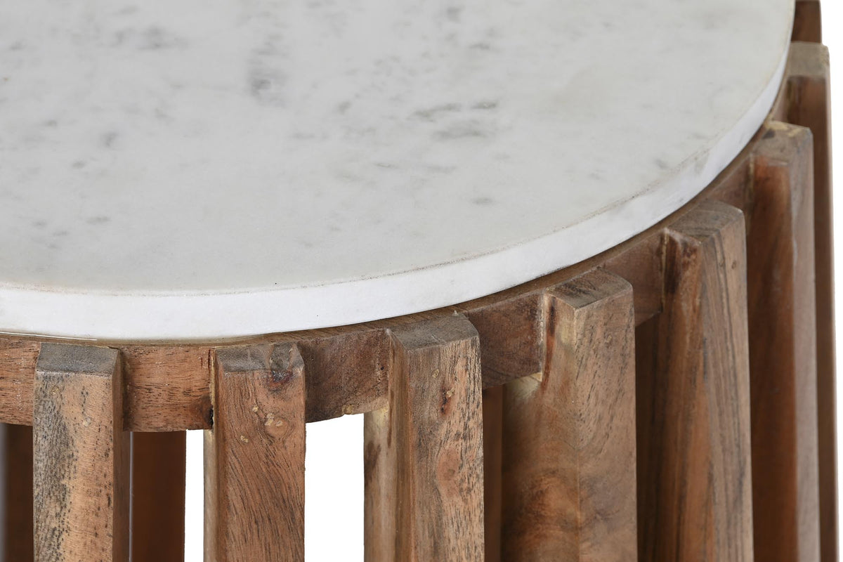 AUXILIARY TABLE MARBLE MANGO 47X47X58 WHITE