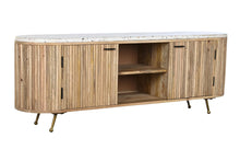 Load image into Gallery viewer, TV CABINET MANGO MARBLE 160X40X57 TERRAZO WHITE