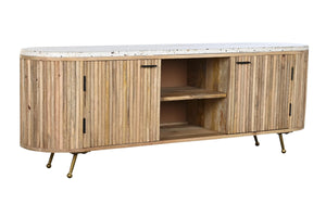 TV CABINET MANGO MARBLE 160X40X57 TERRAZO WHITE