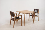 TABLE SET 5 TEAK ROPE 90X90X75 54X56X84 BROWN