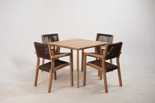 Load image into Gallery viewer, TABLE SET 5 TEAK ROPE 90X90X75 54X56X84 BROWN