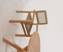 Carica l'immagine nel visualizzatore di Gallery, TABLE SET 5 TEAK SYNTHETIC RATTAN 100X100X75