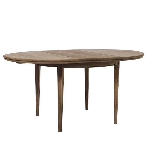 Extendable round table to oval