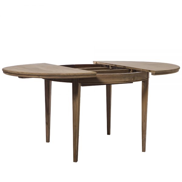 Extendable round table to oval