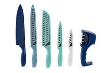 Load image into Gallery viewer, KNIFE SET 6 INOX PP 3X2X19 BLUE