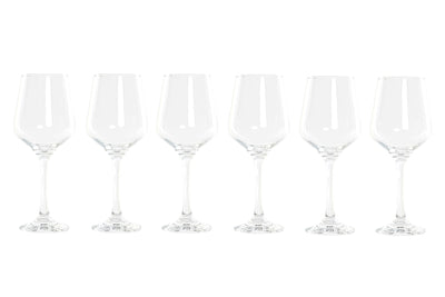 SET 6 GLASS 8X8X22 410ML, RED WINE TRANSPARENT