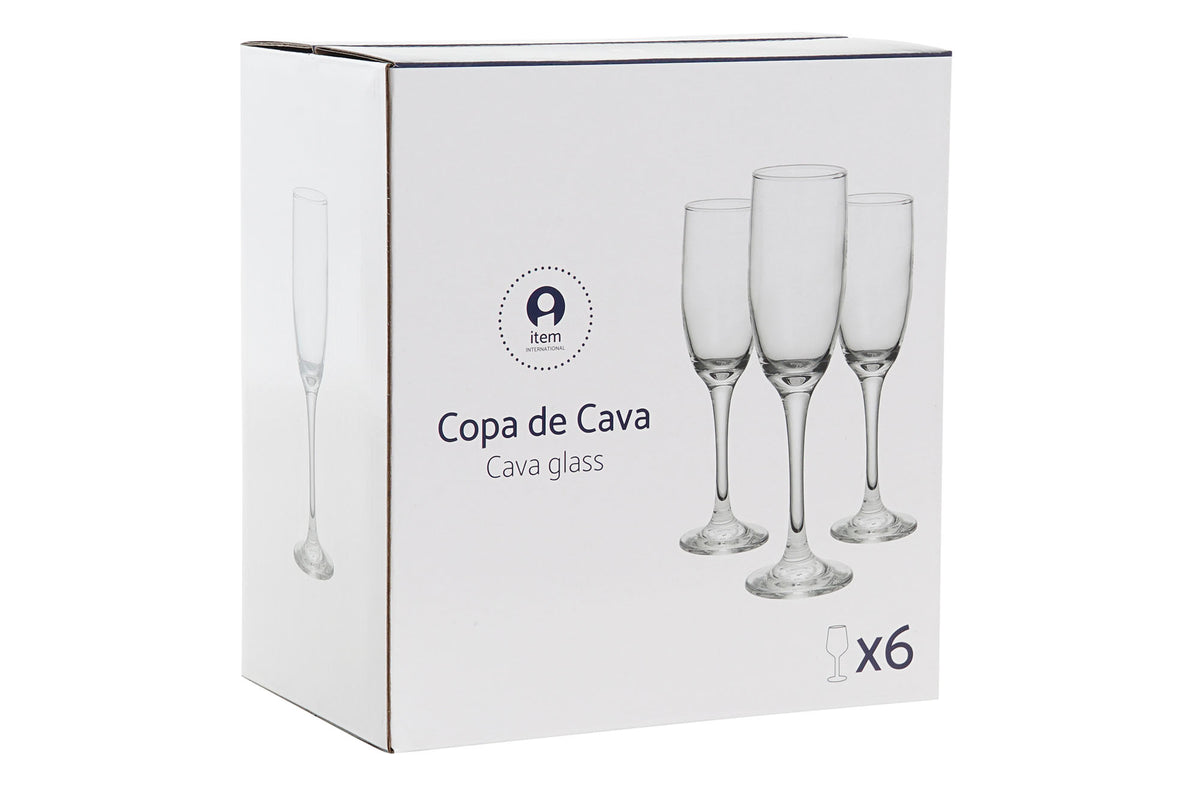 CUP SET 6 GLASS 6,5X6,5X22,5 175ML, CAVA