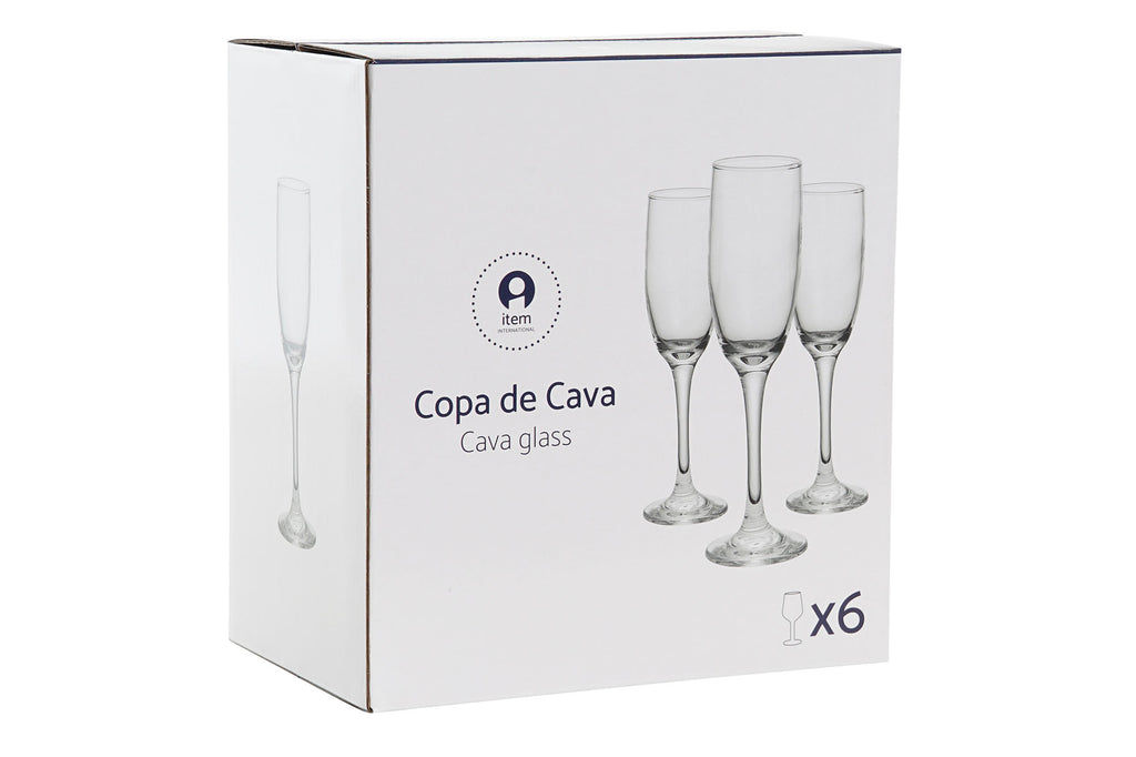 CUP SET 6 GLASS 6,5X6,5X22,5 175ML, CAVA