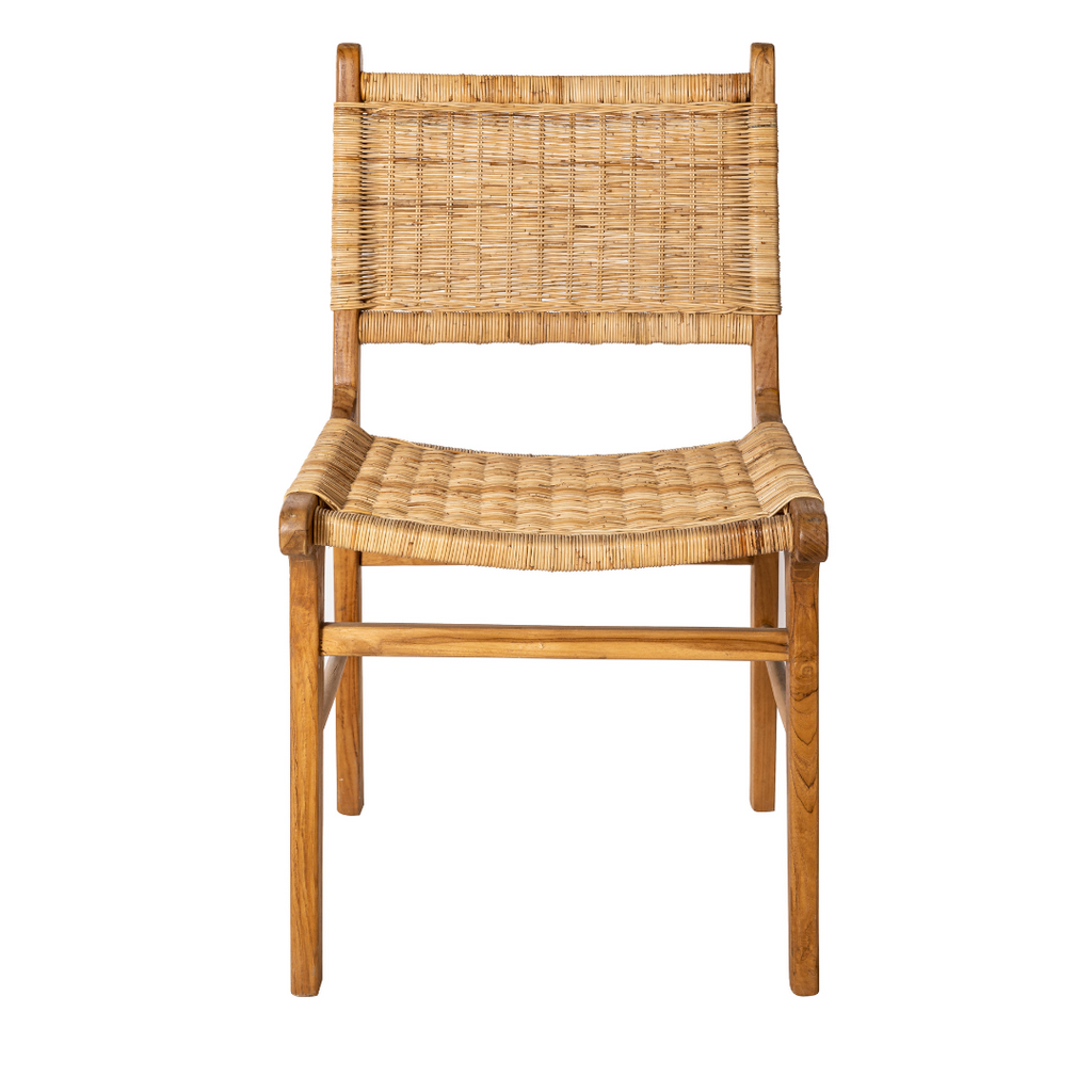 Teak and rattan dining chair