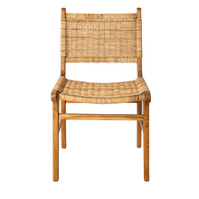 Load image into Gallery viewer, Teak and rattan dining chair