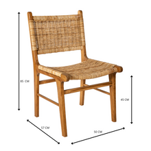 Load image into Gallery viewer, Teak and rattan dining chair