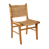 Teak and rattan dining chair