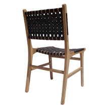 Carica l&#39;immagine nel visualizzatore di Gallery, Leather and teak wood dining chair