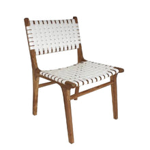 Laden Sie das Bild in den Galerie-Viewer, Leather and teak wood dining chair