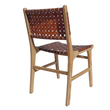 Carica l&#39;immagine nel visualizzatore di Gallery, Leather and teak wood dining chair
