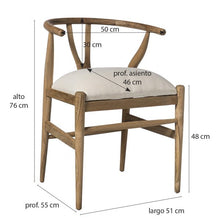Cargar imagen en el visor de la galería, Wishbone Chair with upholstered seat