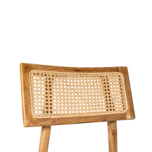 Laden Sie das Bild in den Galerie-Viewer, Teak wood and rattan chair