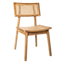 Laden Sie das Bild in den Galerie-Viewer, Teak wood and rattan chair