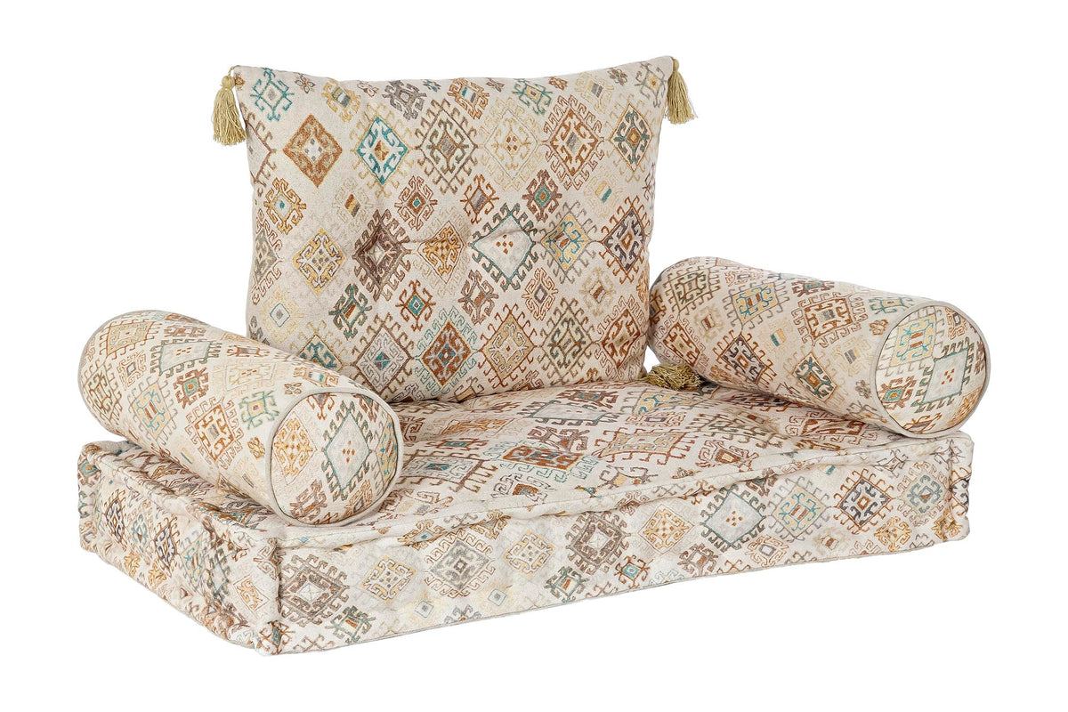 ARMCHAIR SET 4 COTTON 90X50X55 WORN OUT BEIGE