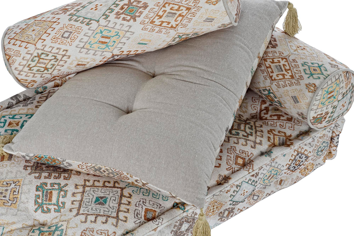 ARMCHAIR SET 4 COTTON 90X50X55 WORN OUT BEIGE