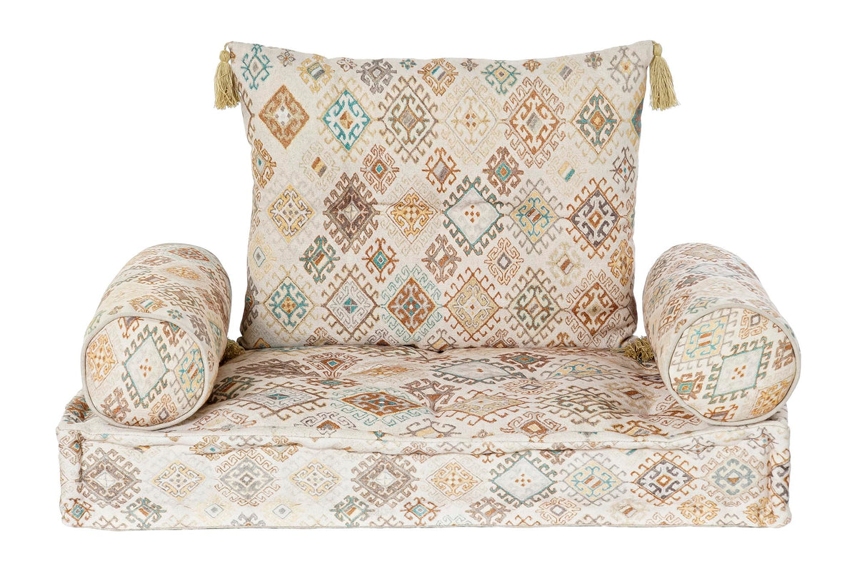 ARMCHAIR SET 4 COTTON 90X50X55 WORN OUT BEIGE
