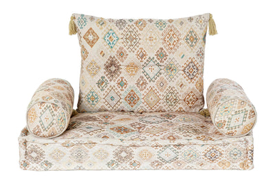 ARMCHAIR SET 4 COTTON 90X50X55 WORN OUT BEIGE