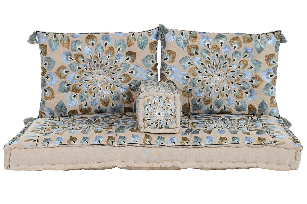 ARMCHAIR SET 4 COTTON 150X76X20 DOUBLE BLUE