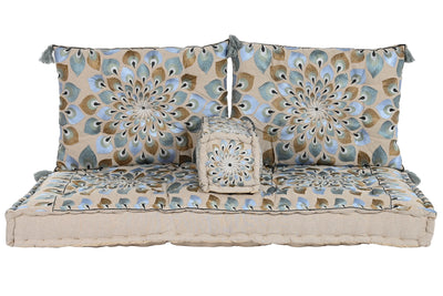 ARMCHAIR SET 4 COTTON 150X76X20 DOUBLE BLUE