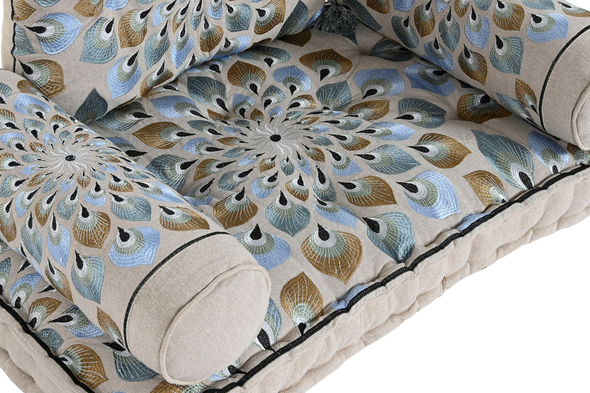 ARMCHAIR SET 4 COTTON 90X55X18 DOUBLE BLUE