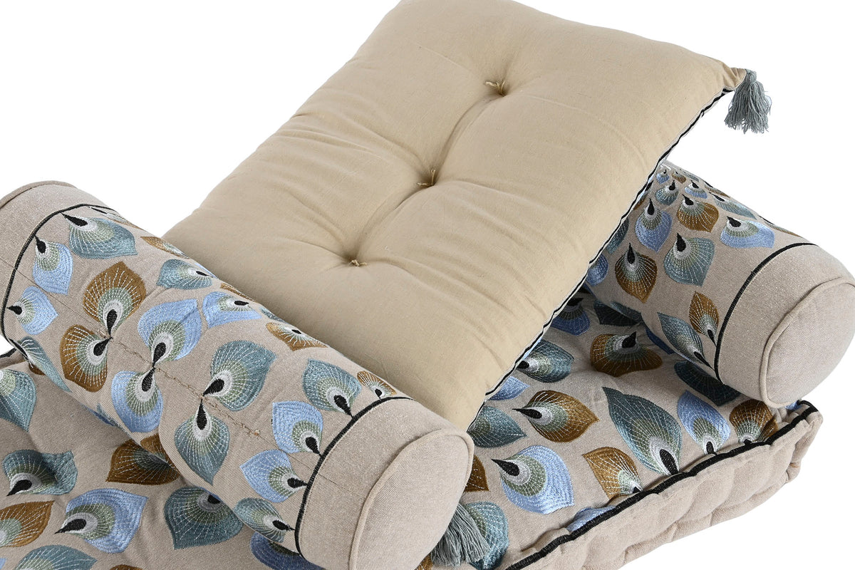 ARMCHAIR SET 4 COTTON 90X55X18 DOUBLE BLUE