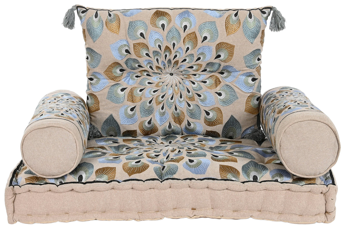 ARMCHAIR SET 4 COTTON 90X55X18 DOUBLE BLUE