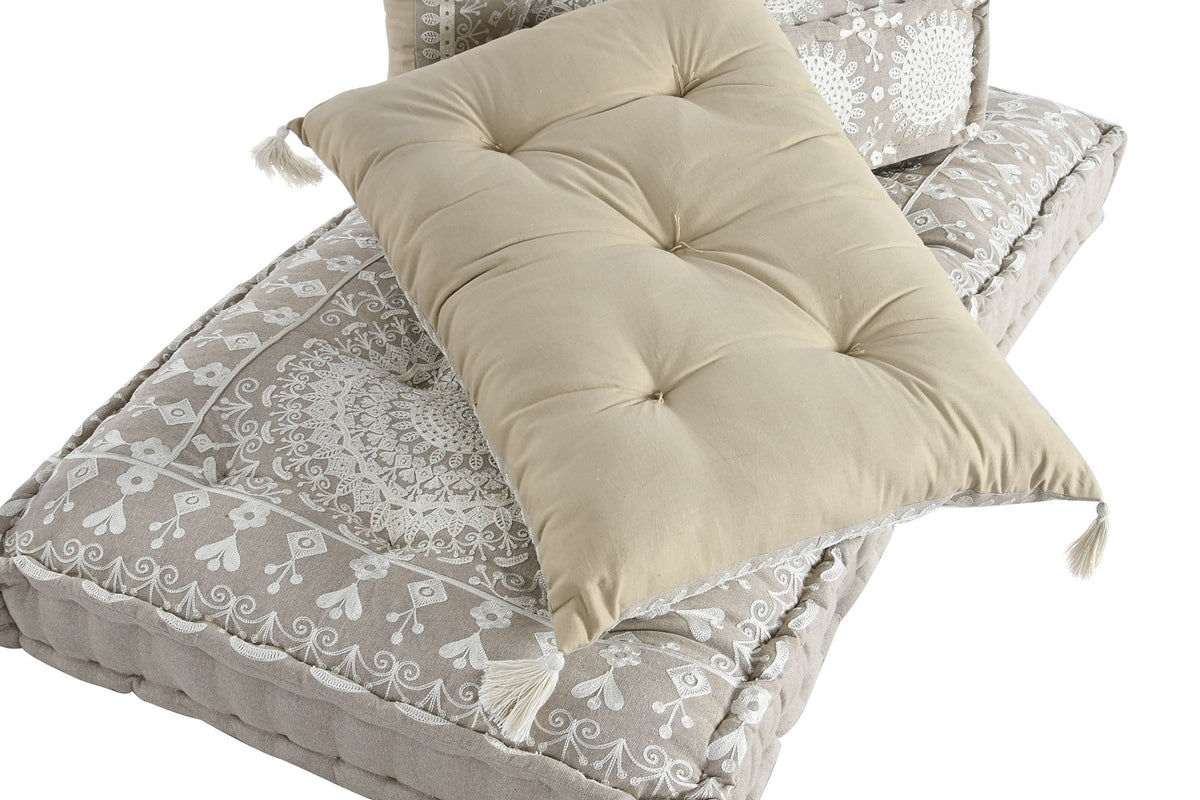 ARMCHAIR SET 4 COTTON 155X76X65 DOUBLE BEIGE