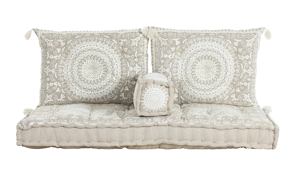 ARMCHAIR SET 4 COTTON 155X76X65 DOUBLE BEIGE