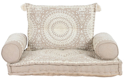 ARMCHAIR SET 4 COTTON 90X56X15 DOUBLE BEIGE