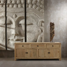 Load image into Gallery viewer, TV CABINET 4 DOORS AND 3 DRAWERS NATURAL 160 X 40 X 60 CM