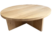 Load image into Gallery viewer, Solid Oak Wood Round Coffee Table