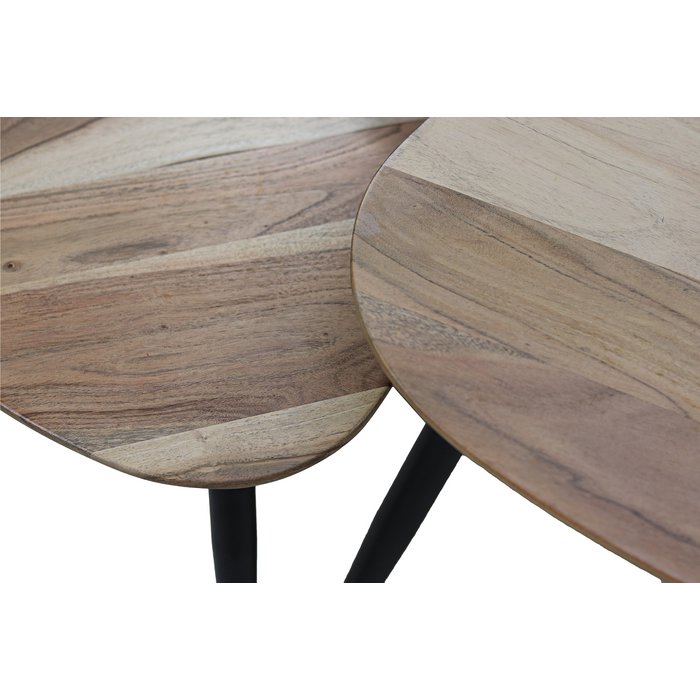 Coffee tables - ø70/ø50/ø45 - Acacia wood/iron - Set of 3