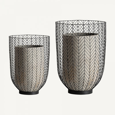 VASE SET 2 PLISSÉ METAL