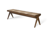 Wooden and Rattan Bench