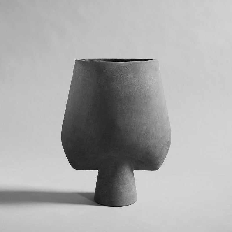 Sphere Vase Square, Big - Dark Grey
