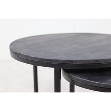 Cargar imagen en el visor de la galería, Coffee table District - ø65xø50xø40 - black - mangowood/iron - set of 3