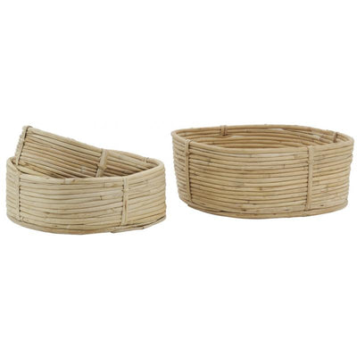 Rattan squared baskets