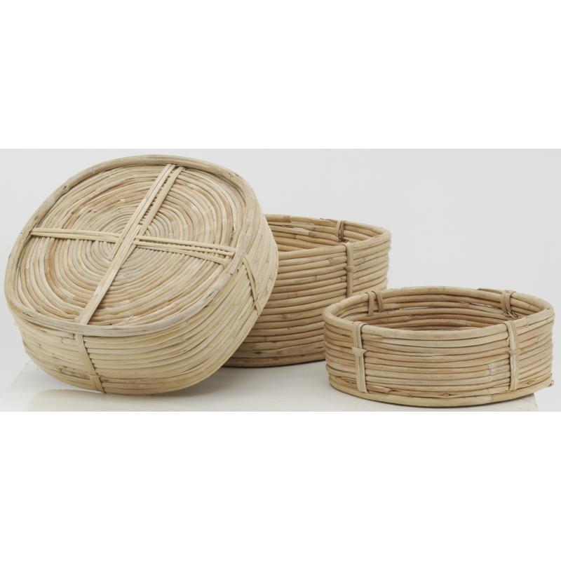 Rattan squared baskets