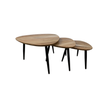 Load image into Gallery viewer, Coffee tables - ø70/ø50/ø45 - Acacia wood/iron - Set of 3