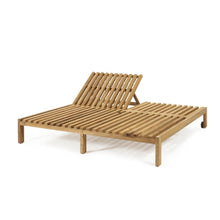 Load image into Gallery viewer, Sunbed double natural teak