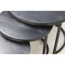 Cargar imagen en el visor de la galería, Coffee table District - ø65xø50xø40 - black - mangowood/iron - set of 3