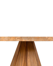 Cargar imagen en el visor de la galería, Dining table in untreated solid reclaimed teak Ø160 cm